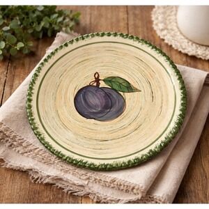 Vintage Blue Ridge Plum Fruit Salad Plate Southern Potteries Hand Painted 9"